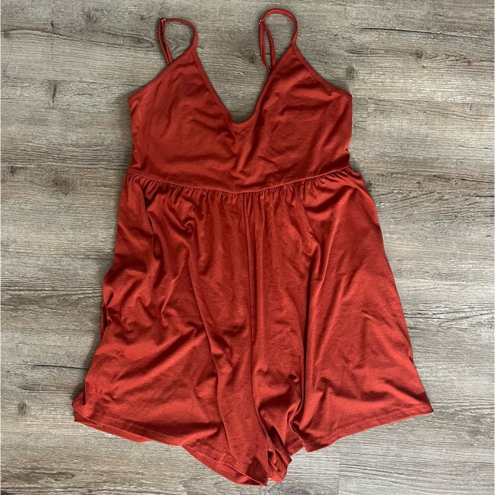 Rust Sleeveless Romper Set Size Large